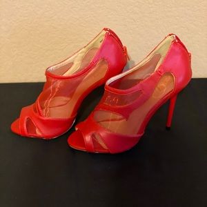 Signature Red Leather and Mesh Heels